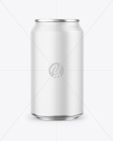 Metallic Drink Can w/ Matte Finish Mockup