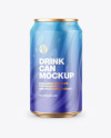 Metallic Drink Can w/ Matte Finish Mockup