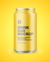 Metallic Drink Can w/ Matte Finish Mockup