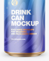 Metallic Drink Can w/ Matte Finish Mockup