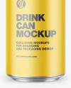 Metallic Drink Can w/ Matte Finish Mockup