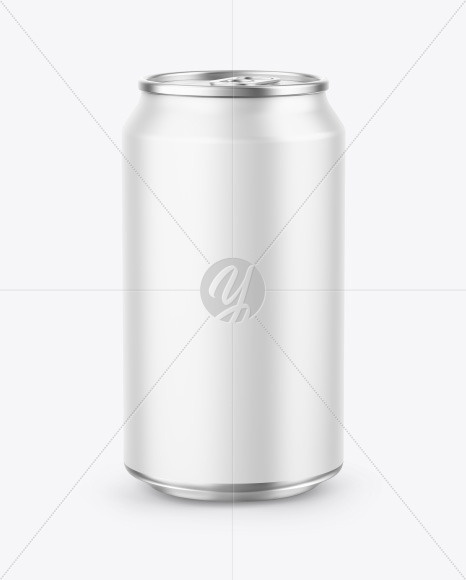 Metallic Drink Can w/ Matte Finish Mockup