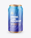 Metallic Drink Can w/ Matte Finish Mockup