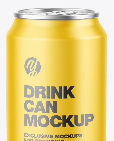 Metallic Drink Can w/ Matte Finish Mockup