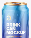 Metallic Drink Can w/ Matte Finish Mockup