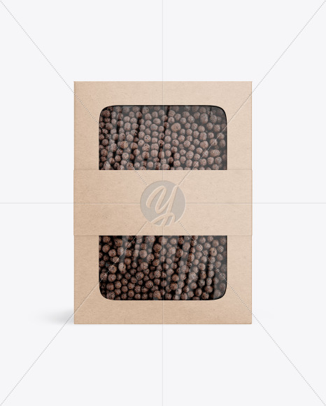 Kraft Paper Box With Chocolate Balls Mockup