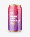 Metallic Drink Can w/ Glossy Finish Mockup