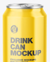 Metallic Drink Can w/ Glossy Finish Mockup