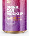 Metallic Drink Can w/ Glossy Finish Mockup