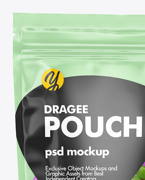 Clear Plastic Pouch w/ Dragee Mockup