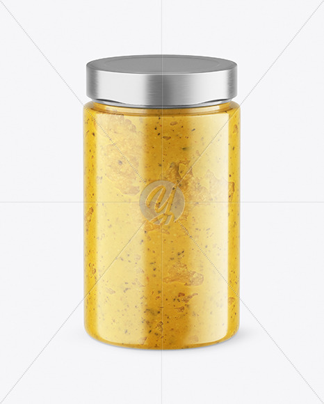 Сlear Glass Jar with Spread Mockup