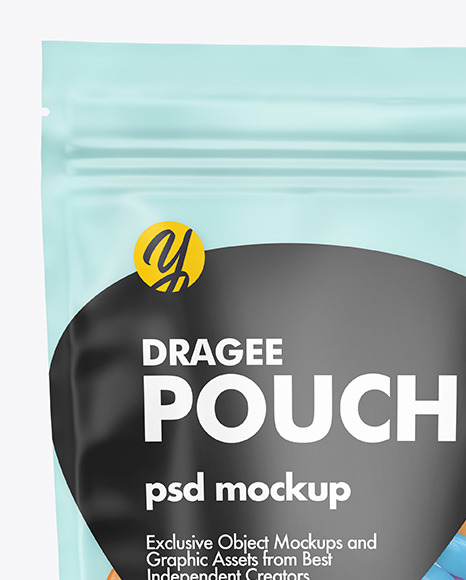 Frosted Plastic Pouch w/ Dragee Mockup