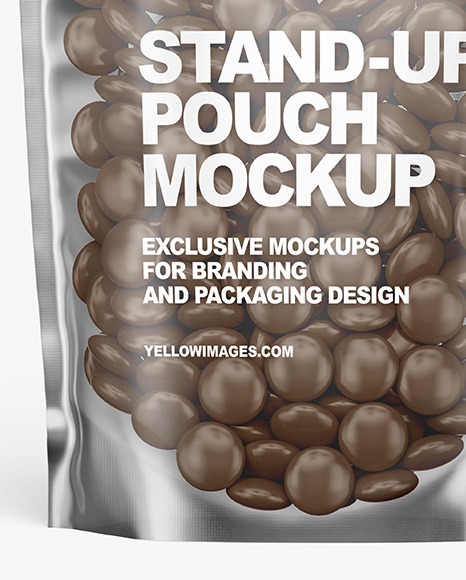 Frosted Plastic Pouch w/ Dragee Mockup