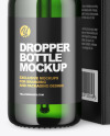 Green Glass Dropper Bottle with Paper Box Mockup