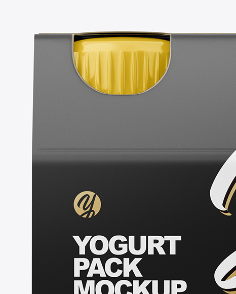 4x125ml Glossy Yogurt Pack Mockup