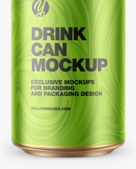 Matte Metallic Drink Can Mockup