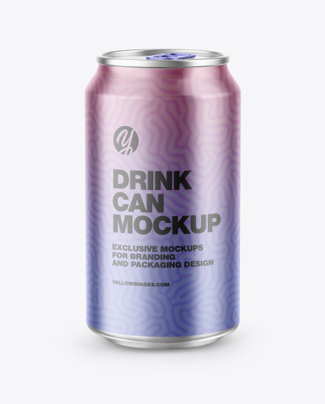 Matte Metallic Drink Can Mockup