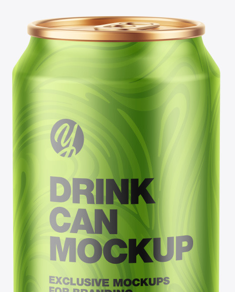 Matte Metallic Drink Can Mockup