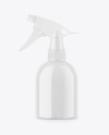 Glossy Plastic Spray Bottle Mockup