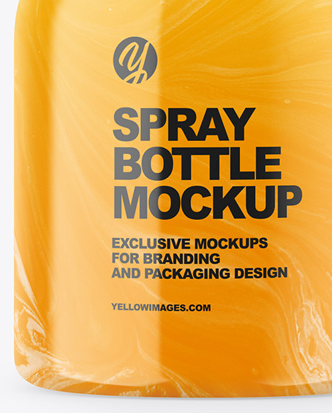 Glossy Plastic Spray Bottle Mockup