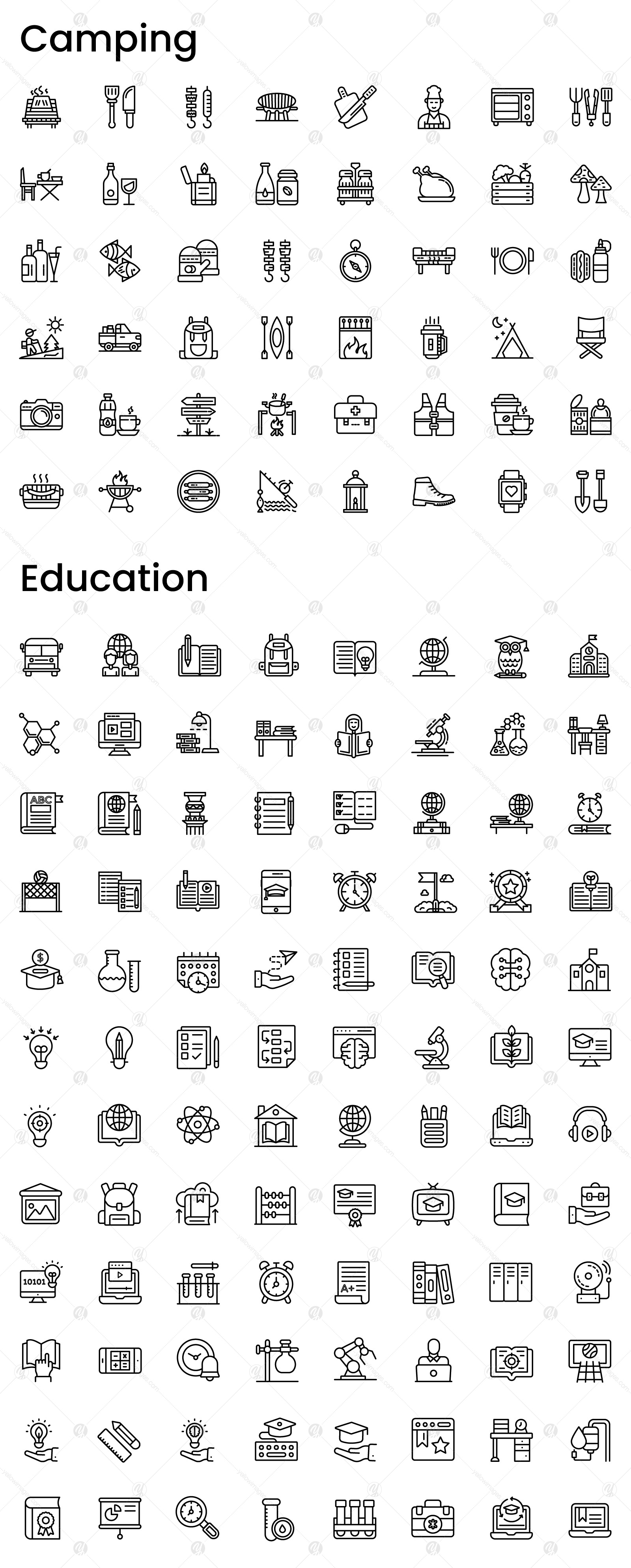 1400+ Collection of line icons set