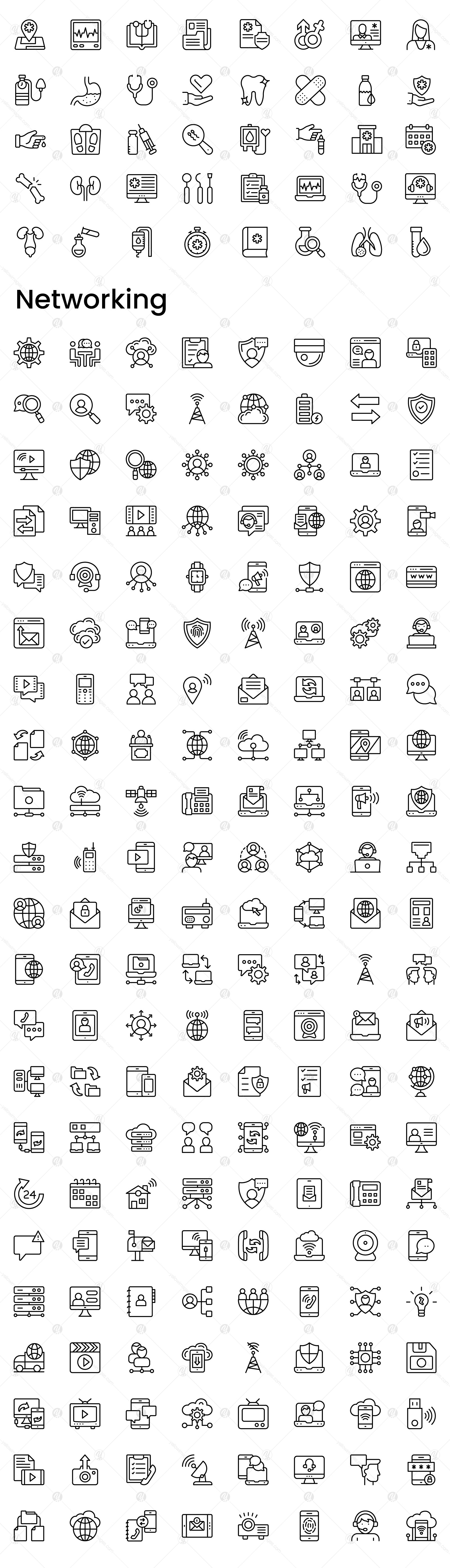 1400+ Collection of line icons set