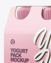 4x125ml Matte Yogurt Pack Mockup