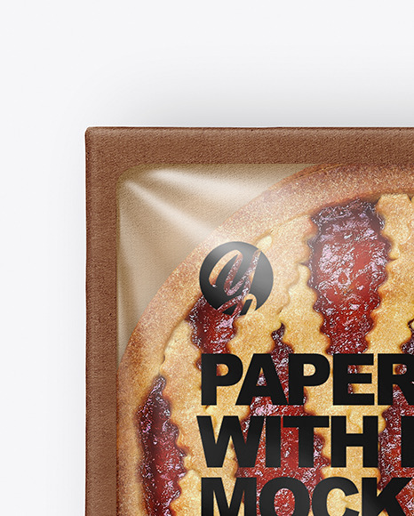 Paper Box With Pie Mockup