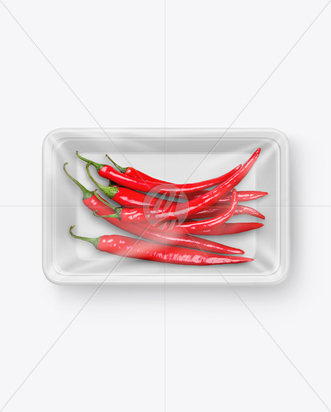 Plastic Tray W/ Chili Peppers Mockup