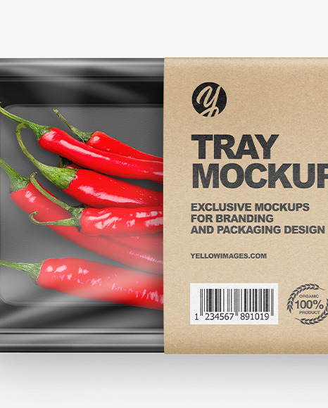 Plastic Tray W/ Chili Peppers Mockup