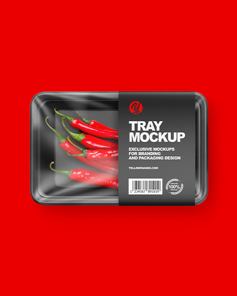 Plastic Tray W/ Chili Peppers Mockup