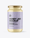 Clear Glass Jar with Creamed Honey Mockup