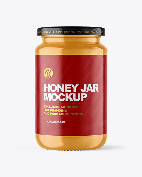 Clear Glass Jar with Creamed Honey Mockup