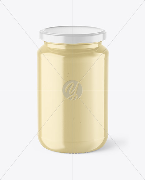 Clear Glass Jar with Creamed Honey Mockup