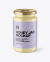 Clear Glass Jar with Creamed Honey Mockup