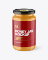 Clear Glass Jar with Creamed Honey Mockup