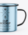 Two Glossy Metallic Cups Mockup