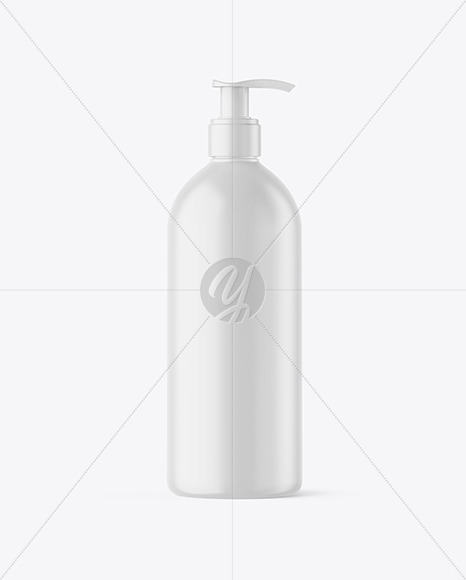 500ml Matte Cosmetic Bottle with Pump Mockup 500ml Matte Cosmetic Bottle with Pump Mockup