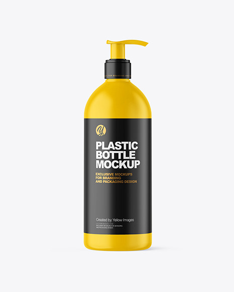 500ml Matte Cosmetic Bottle with Pump Mockup