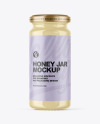 Clear Glass Jar with Creamed Honey Mockup