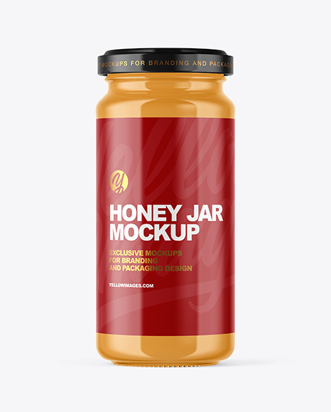 Clear Glass Jar with Creamed Honey Mockup