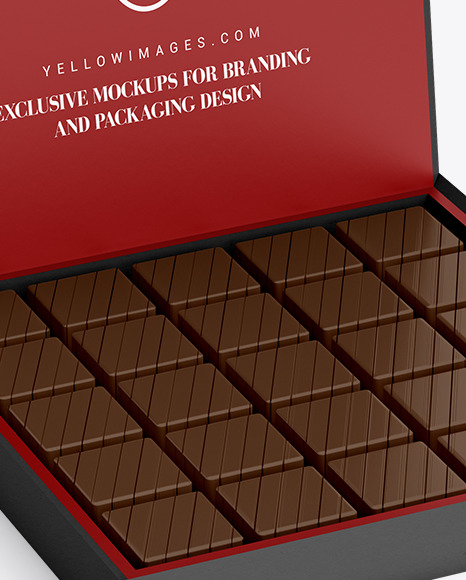 Box of Chocolate Sweets Mockup