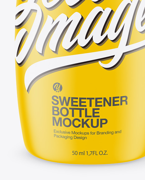 Sweetener Bottle In Matte Shrink Sleeve Mockup