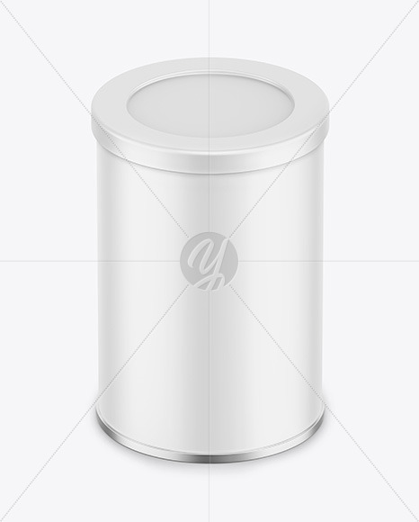 Coffee Tin Can with Matte Finish Mockup