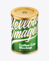 Coffee Tin Can with Matte Finish Mockup