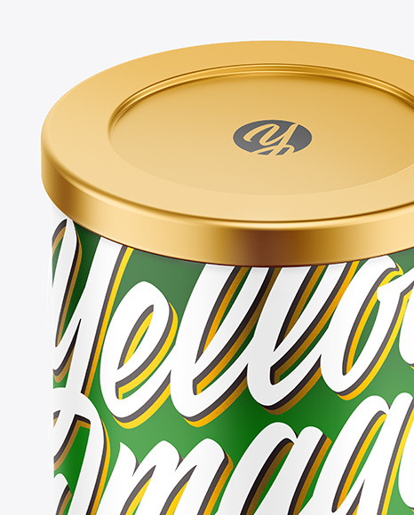 Coffee Tin Can with Matte Finish Mockup