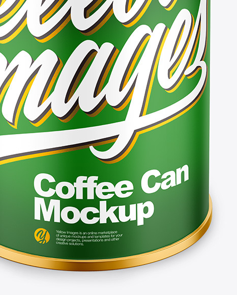 Coffee Tin Can with Matte Finish Mockup