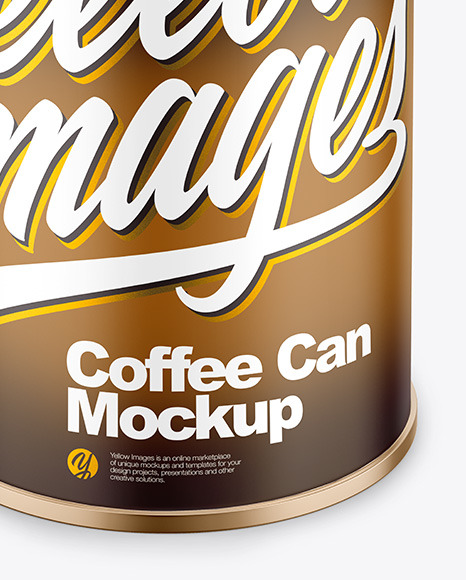 Coffee Tin Can with Matte Finish Mockup