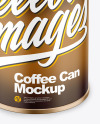 Coffee Tin Can with Matte Finish Mockup