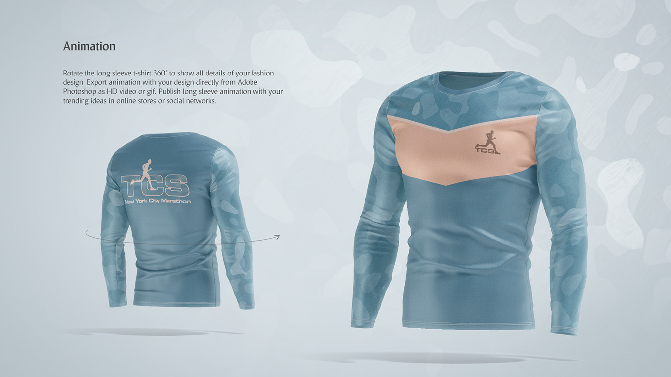 Long Sleeve T-shirt Animated Mockup